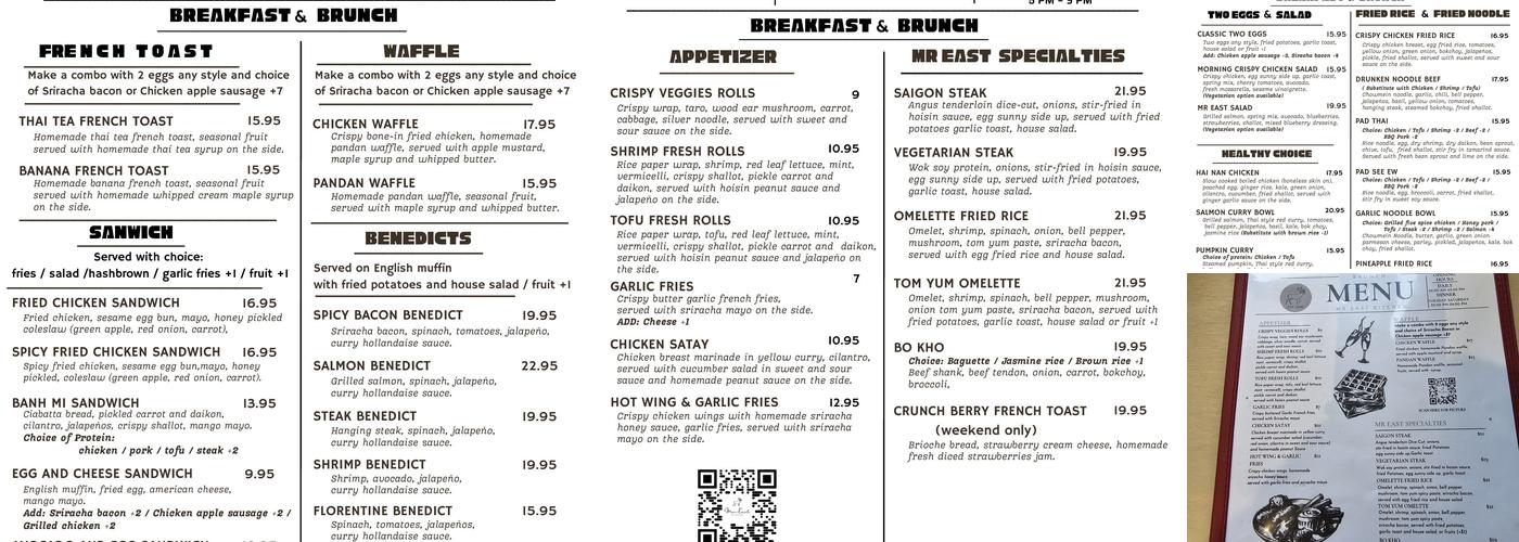Mr. East Kitchen Menu