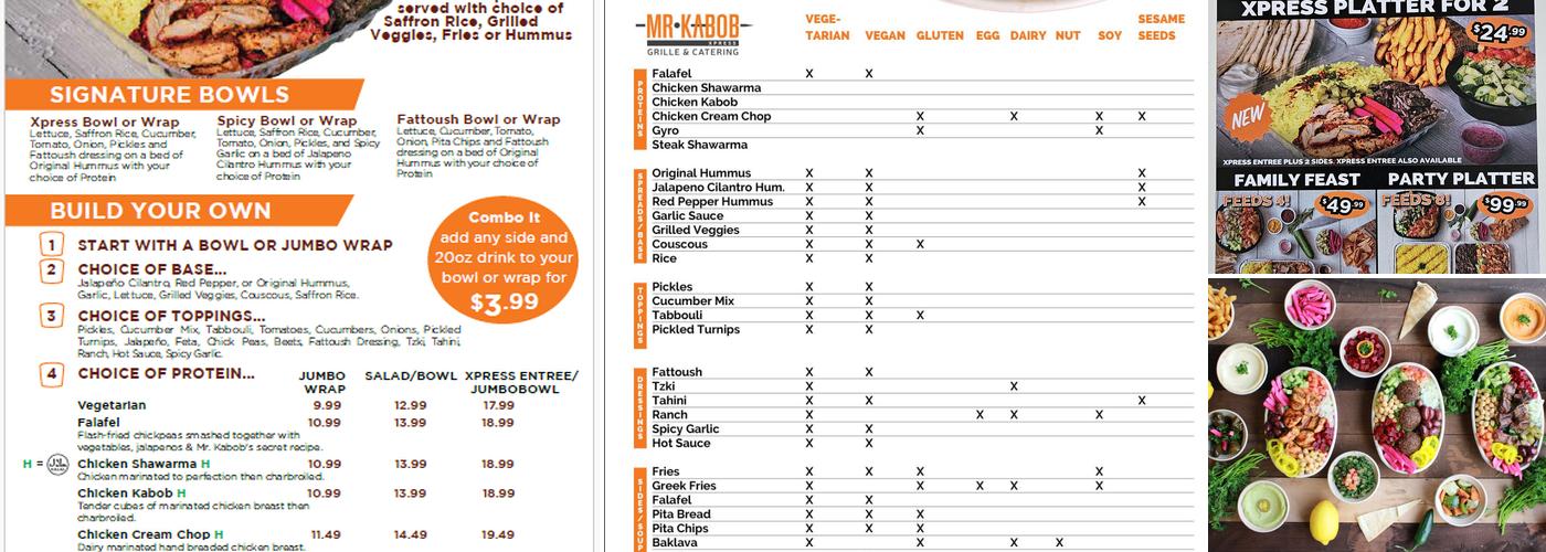Mr. Kabob Xpress Grille & Catering Troy Menu