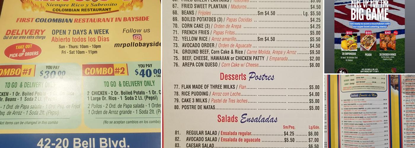 Mr Pollo #1 Menu