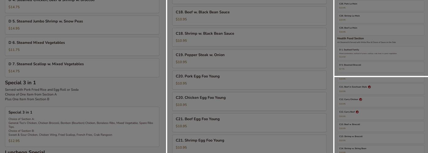 Mr. Rice Menu