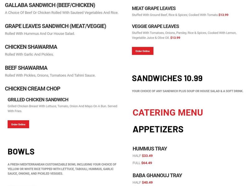 Mr. Shawarma Grille Menu