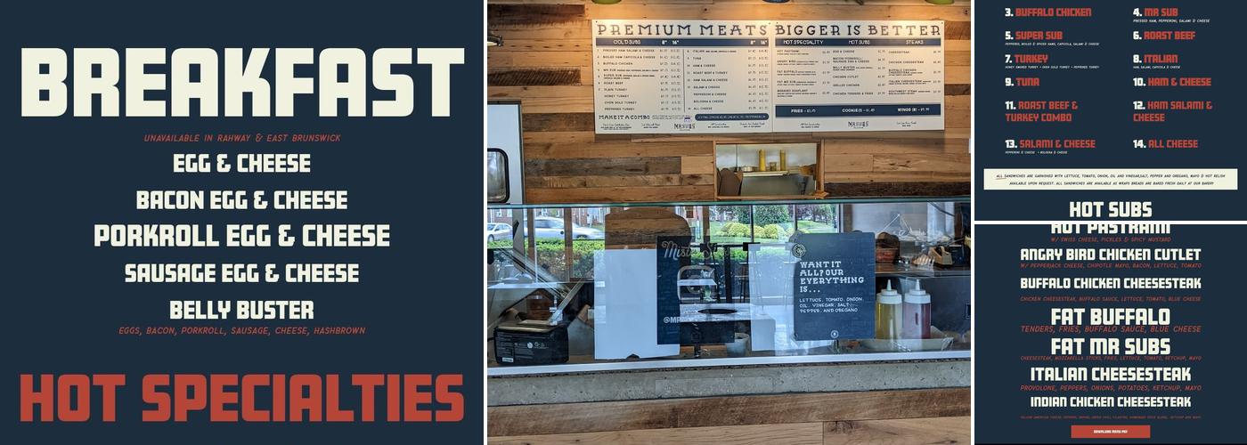 Mr Subs Menu