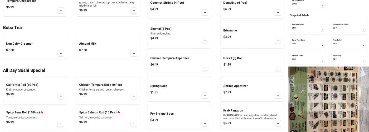 Mr Sushi Express Menu