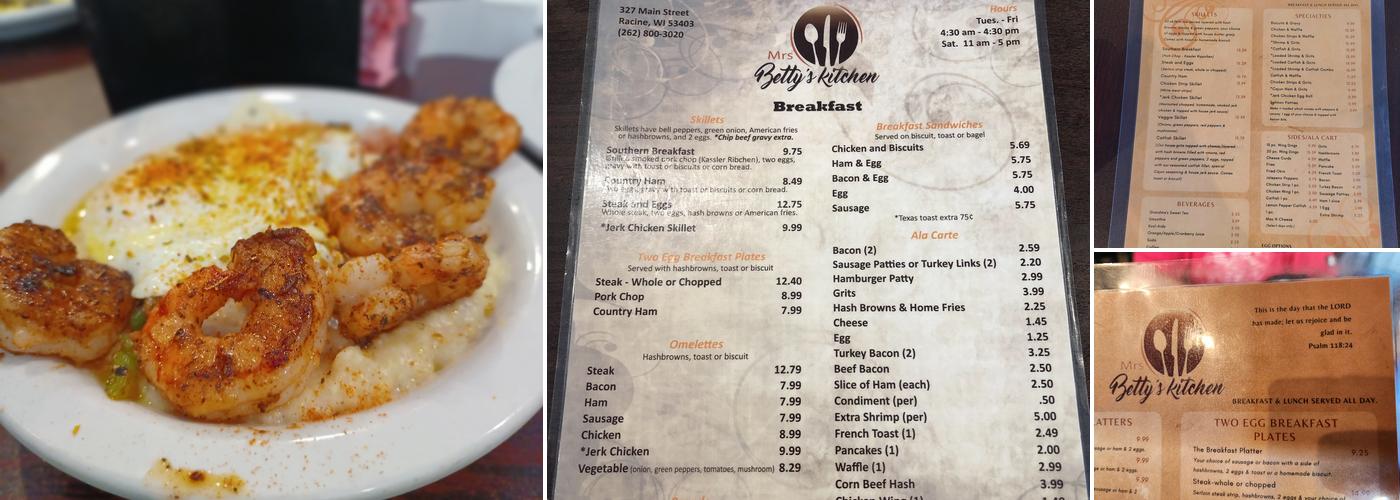 Mrs Betty's Kitchen Menu