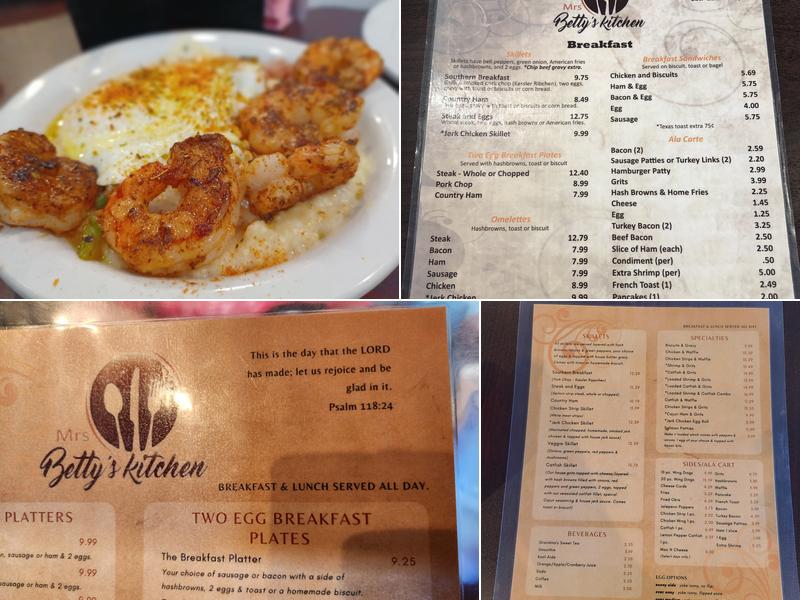 Mrs Betty's Kitchen Menu