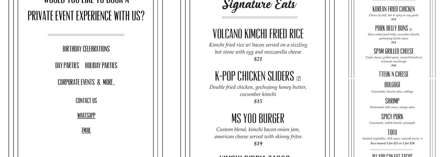 Ms. Yoo Menu