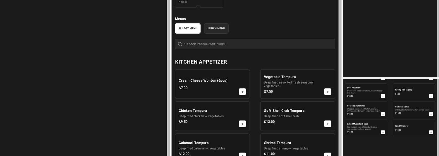 Mt. Fuji Japanese Sushi & Hibachi Restaurant Menu