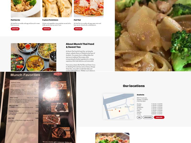 Munch Thai Food & Sweet Tea Menu