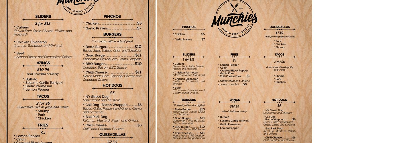 Munchies Menu