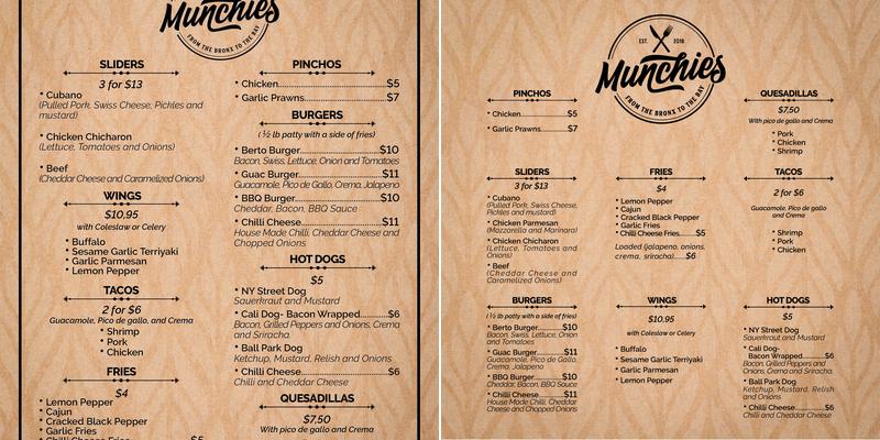 Munchies Menu