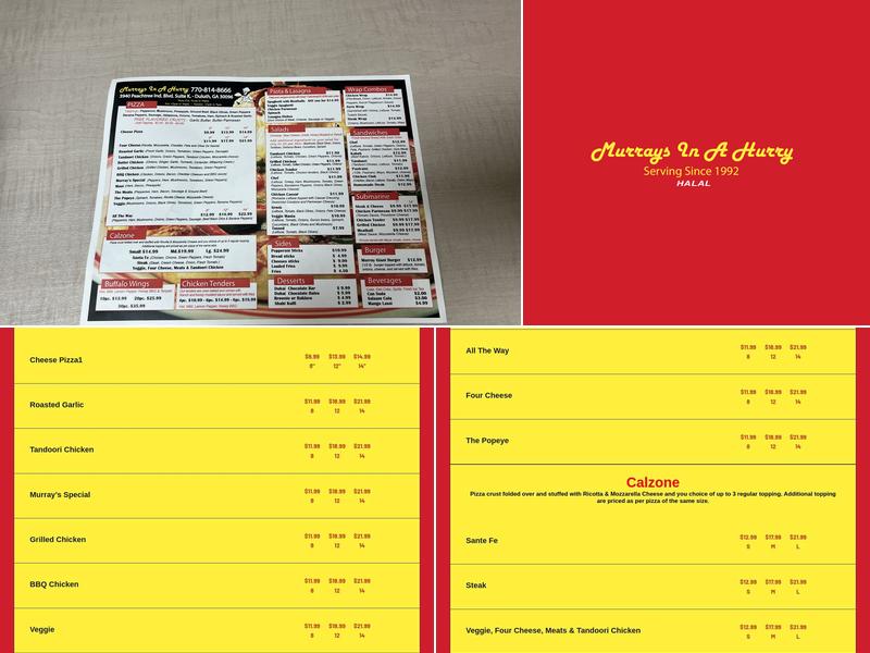 Murrays In A Hurry Menu