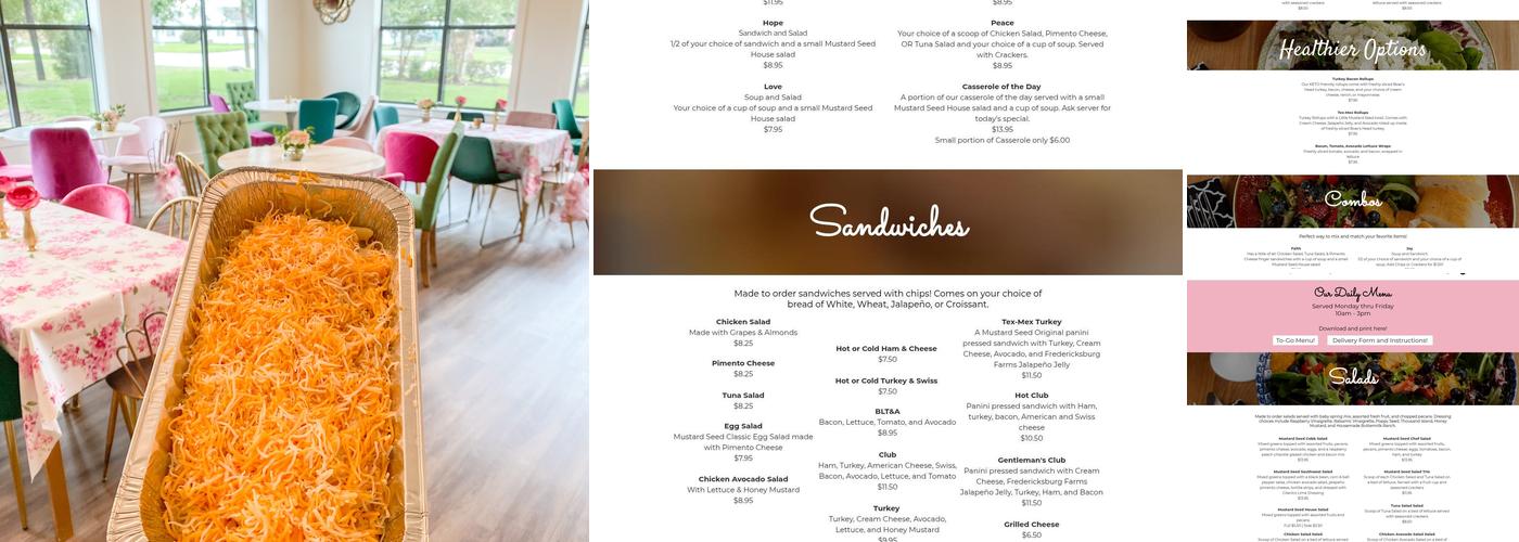 Mustard Seed Tea Room Menu