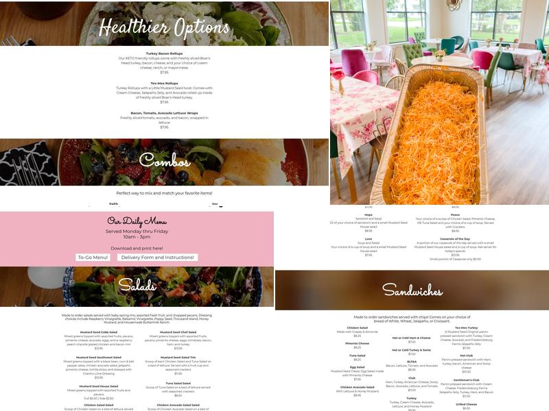 Mustard Seed Tea Room Menu