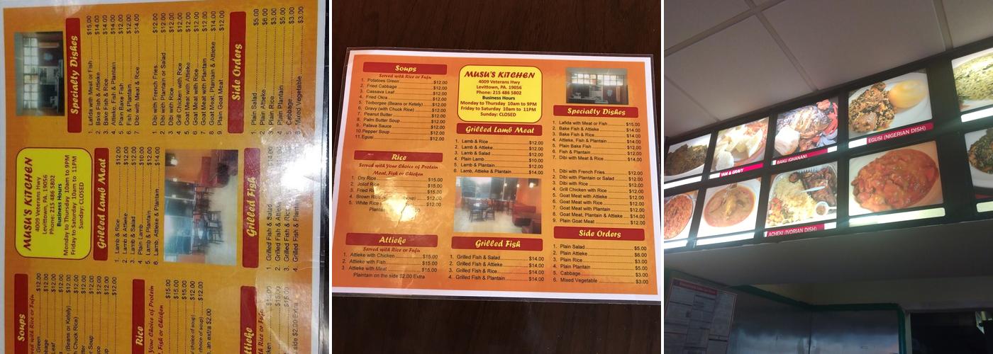 Musus’ Kitchen Menu