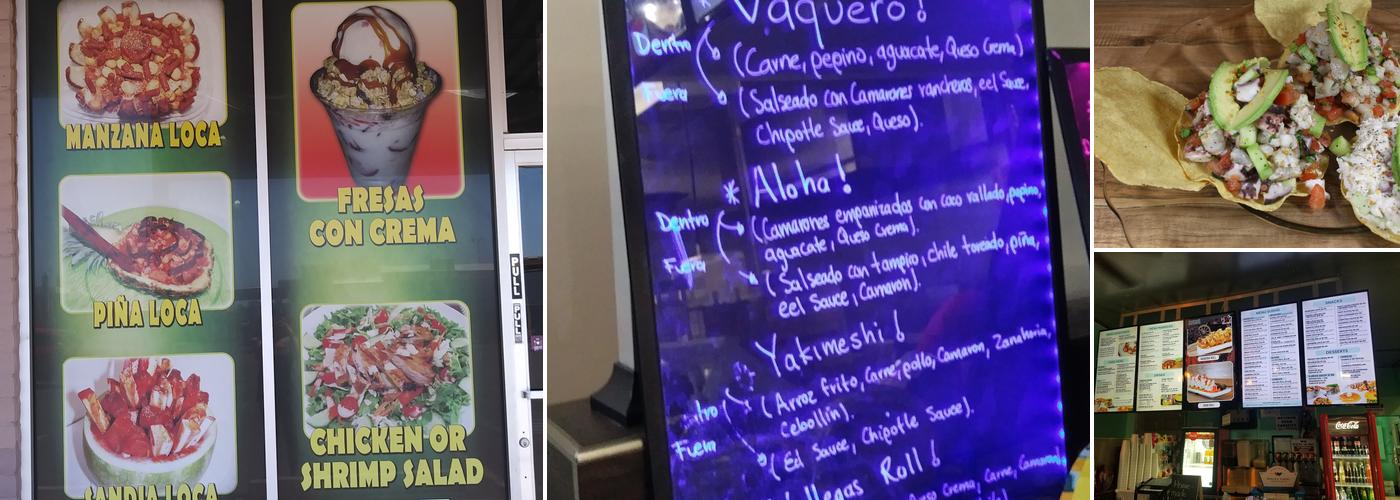 MV Snacks and Sushi Menu