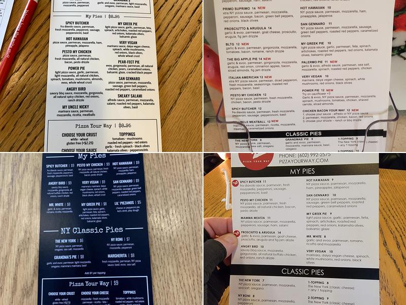 My Pie Pizza Menu