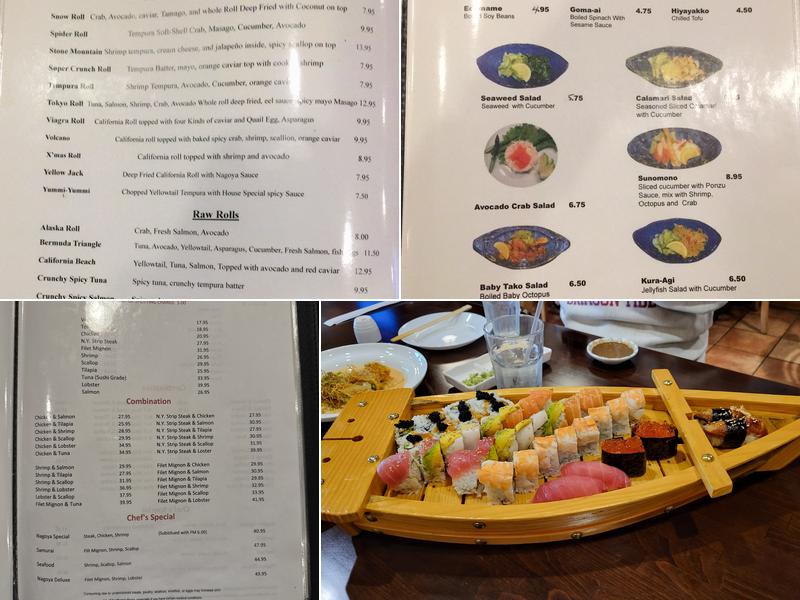 Nagoya Sushi And Hibachi Menu