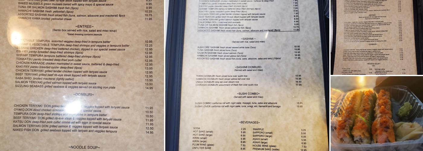 Naked Fish Menu