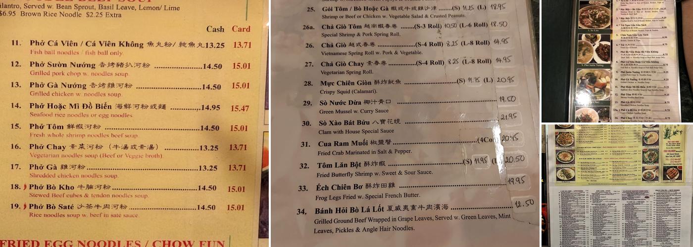 Nam Sơn Menu