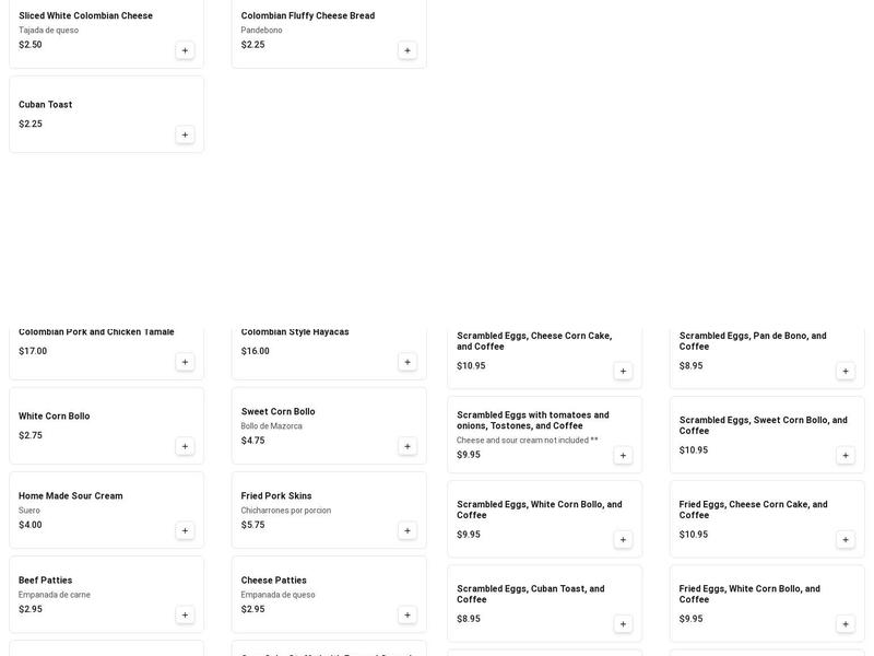 Narcobollo Café Menu