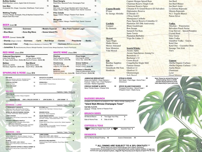Negril BK Menu