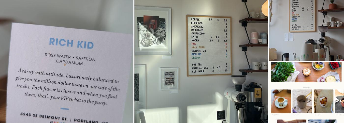 Never Coffee Menu