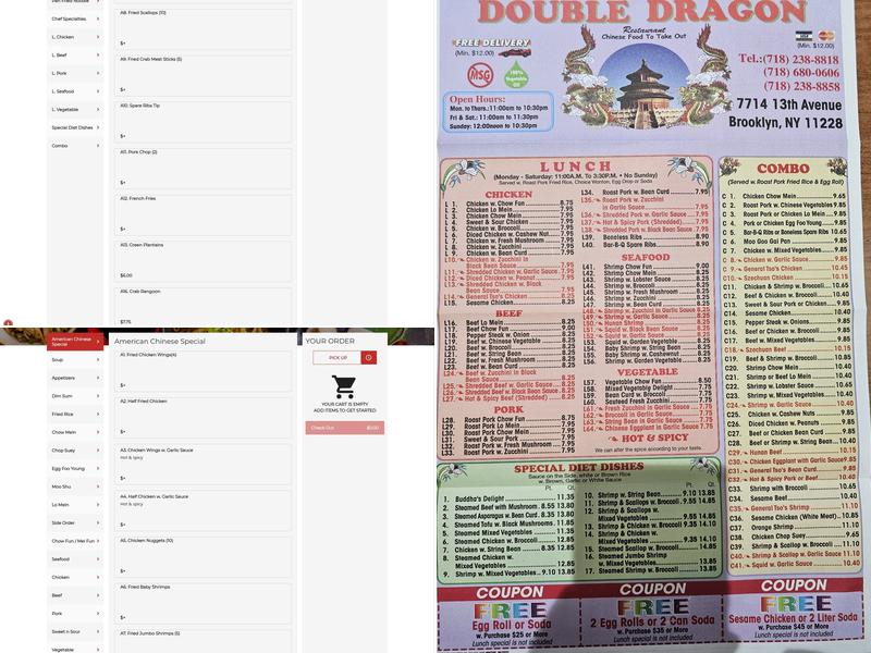 Double Dragon Menu