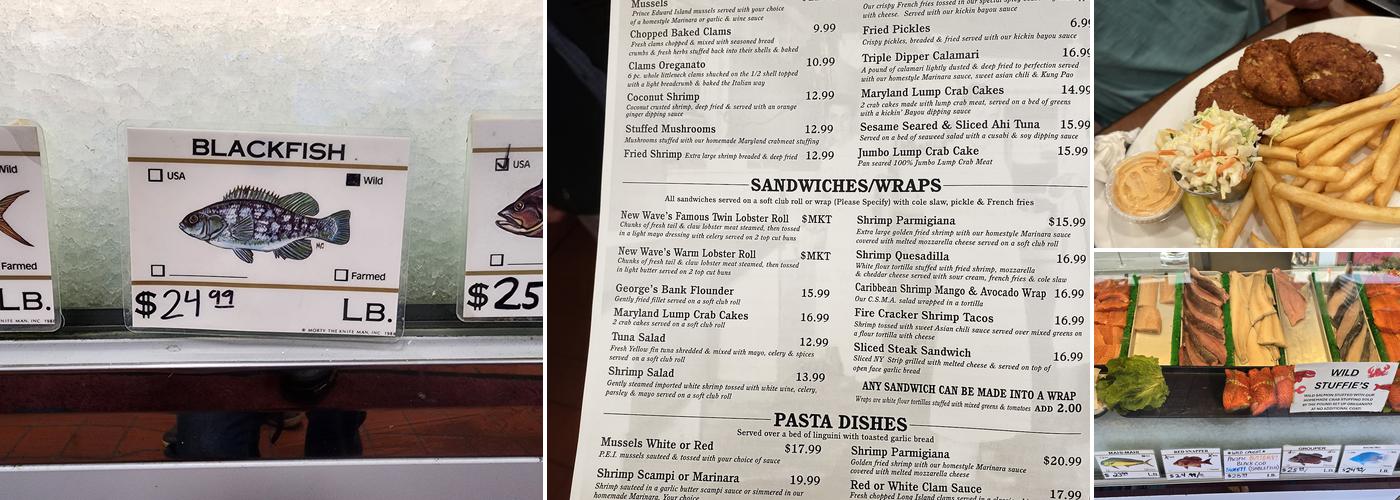 New Wave Seafood Menu