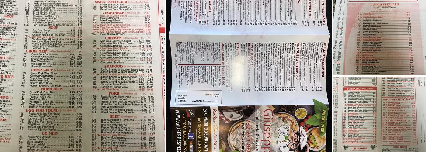 New Wing Hing Menu