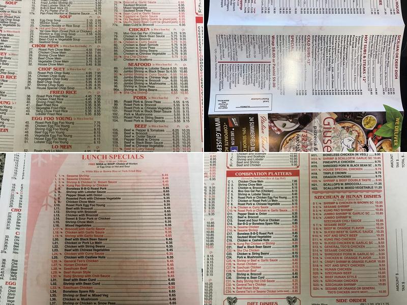 New Wing Hing Menu