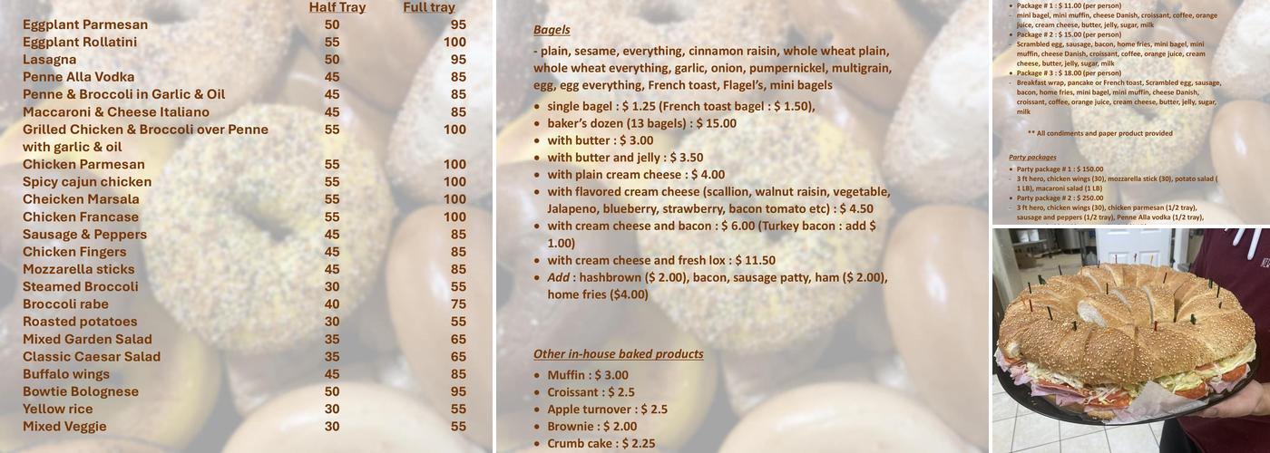 New York Bagels Deli & Catering Menu
