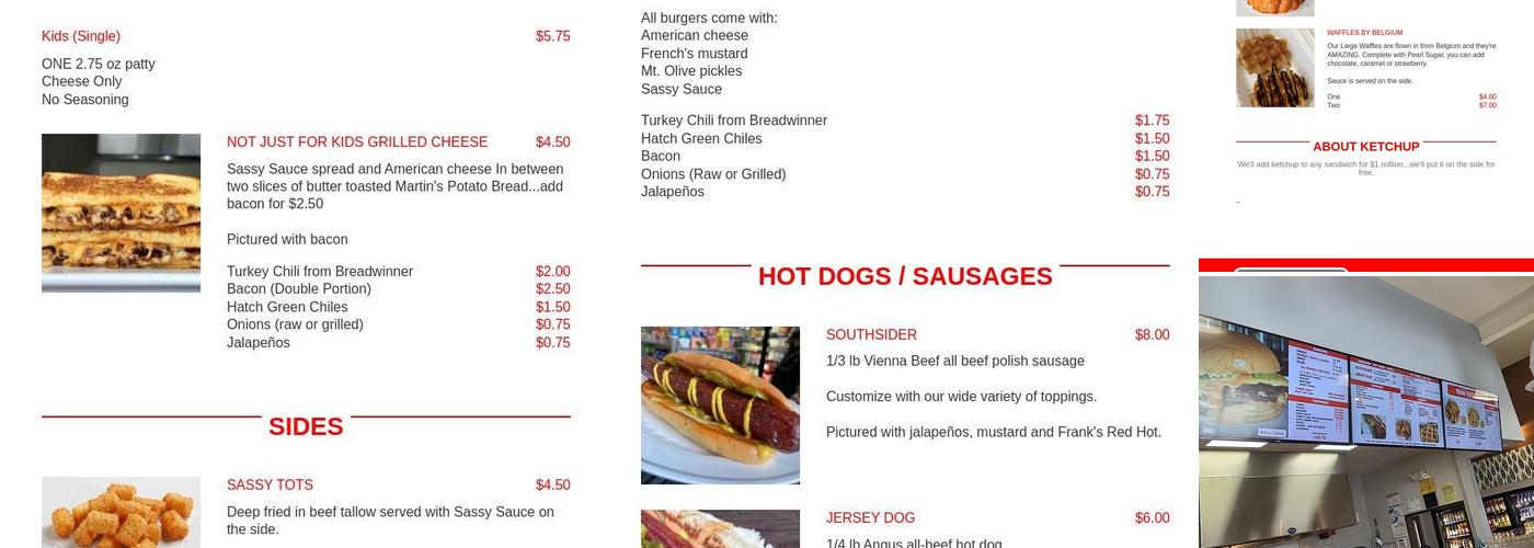 NFA Burger Menu
