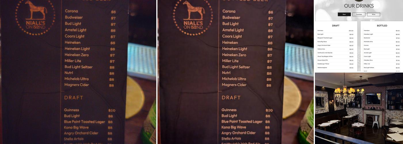 Niall's on 52nd Menu