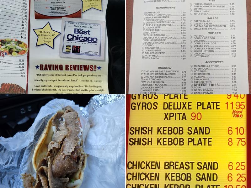 Nick's Drive-In Menu