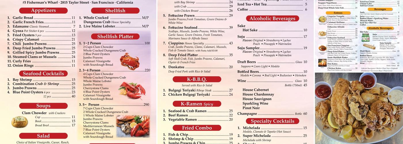 Nick's Lighthouse Menu