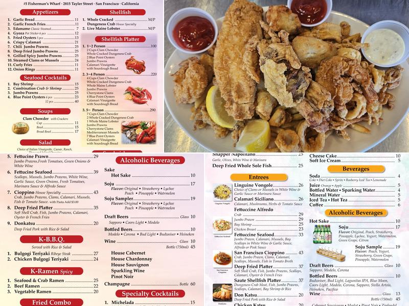 Nick's Lighthouse Menu