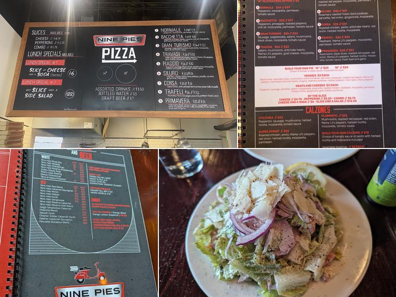 Nine Pies Pizzeria Menu