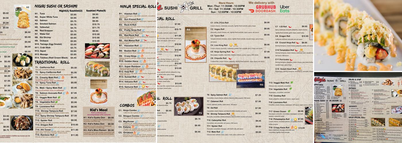 Ninja Sushi & Grill Menu