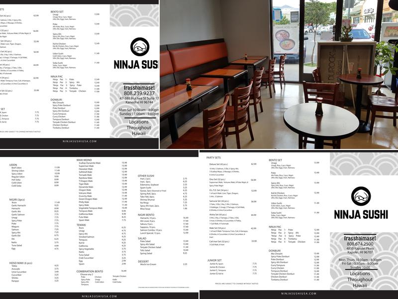 Ninja Sushi Menu