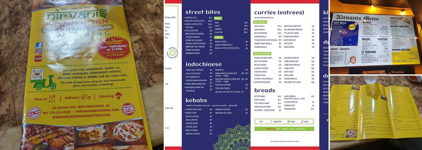 Nirvanis Indian Kitchen Menu