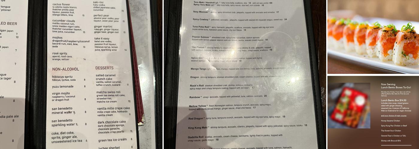 Niu Japanese Fusion Lounge Menu