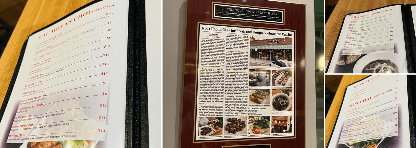 No.1 Pho Authentic Vietnamese Cuisine Menu