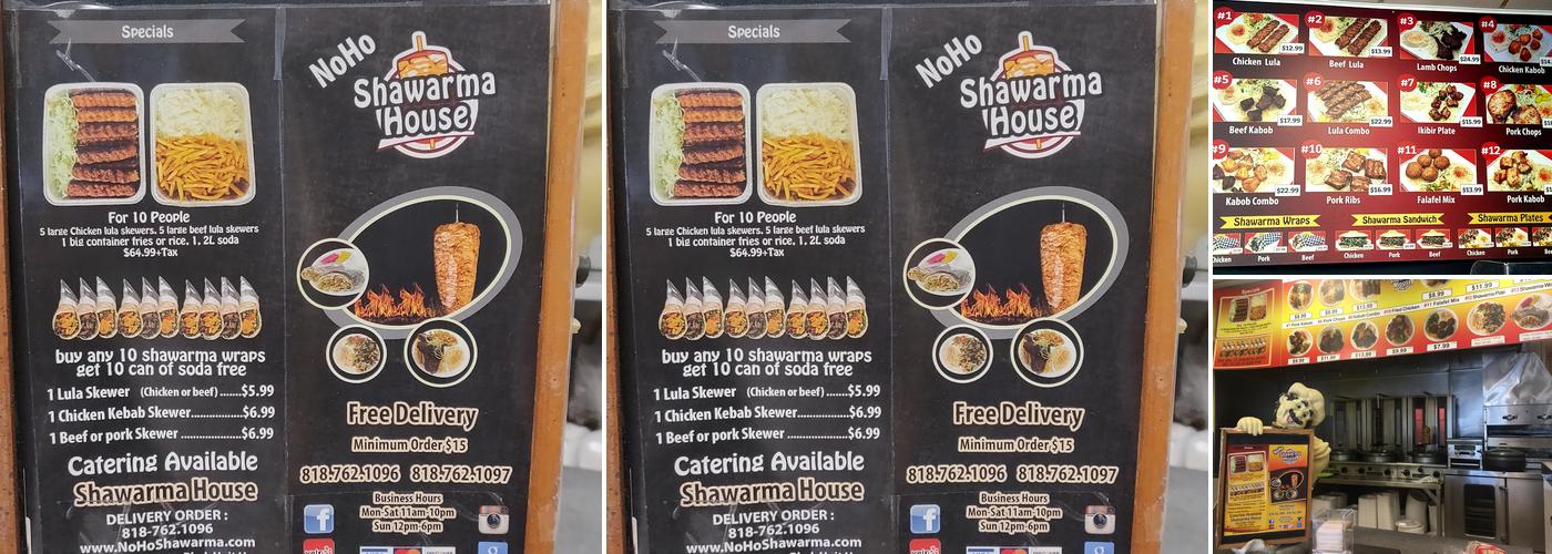 NoHo Shawarma House Menu