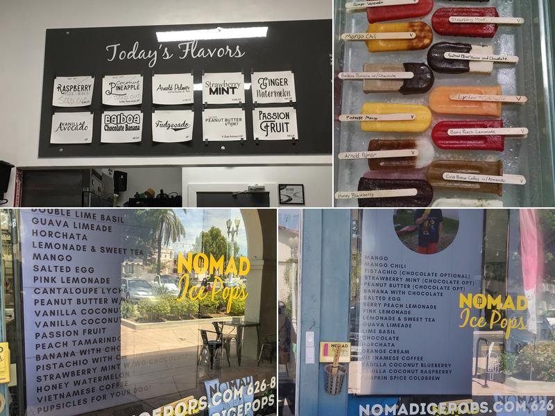 Nomad Ice Pops Menu