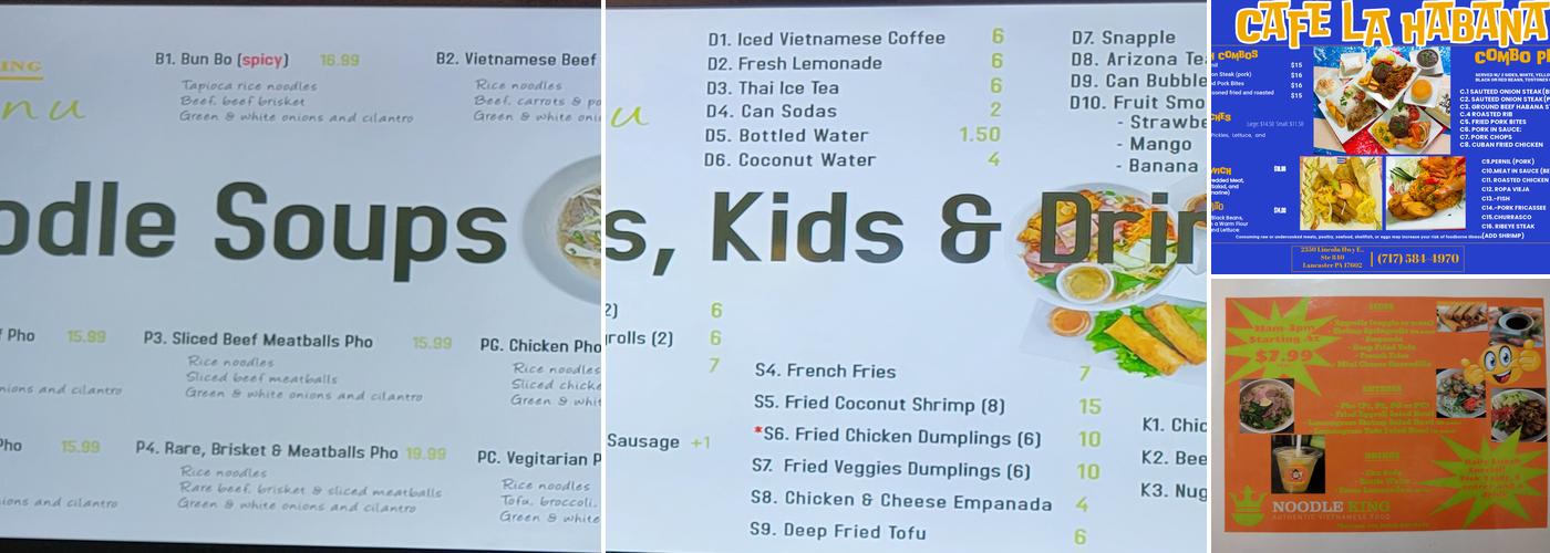Noodle King Menu