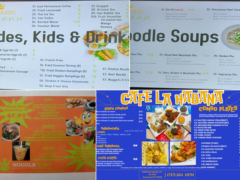 Noodle King Menu