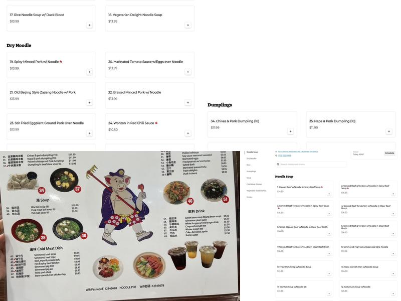 Noodle Pot Menu