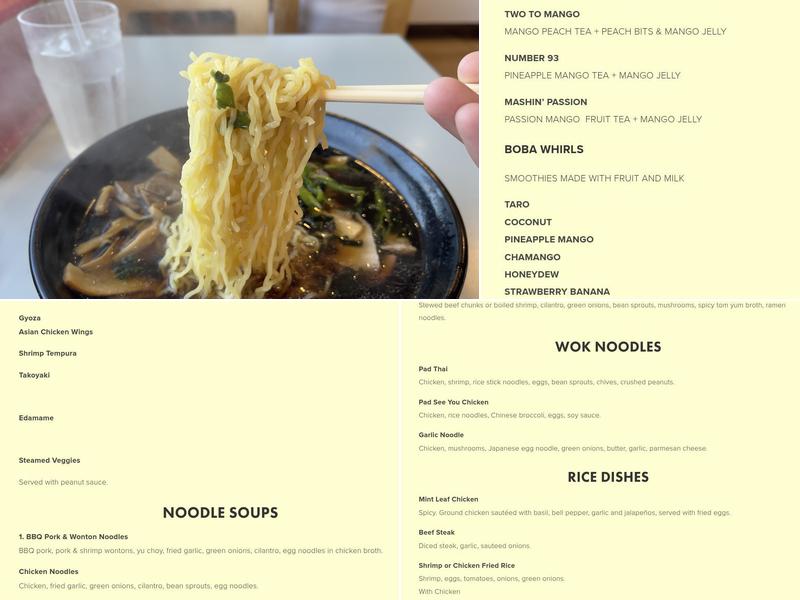 Noodle World Menu
