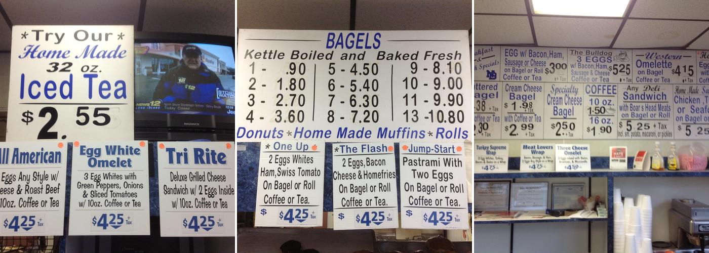 N & B Bagels Menu