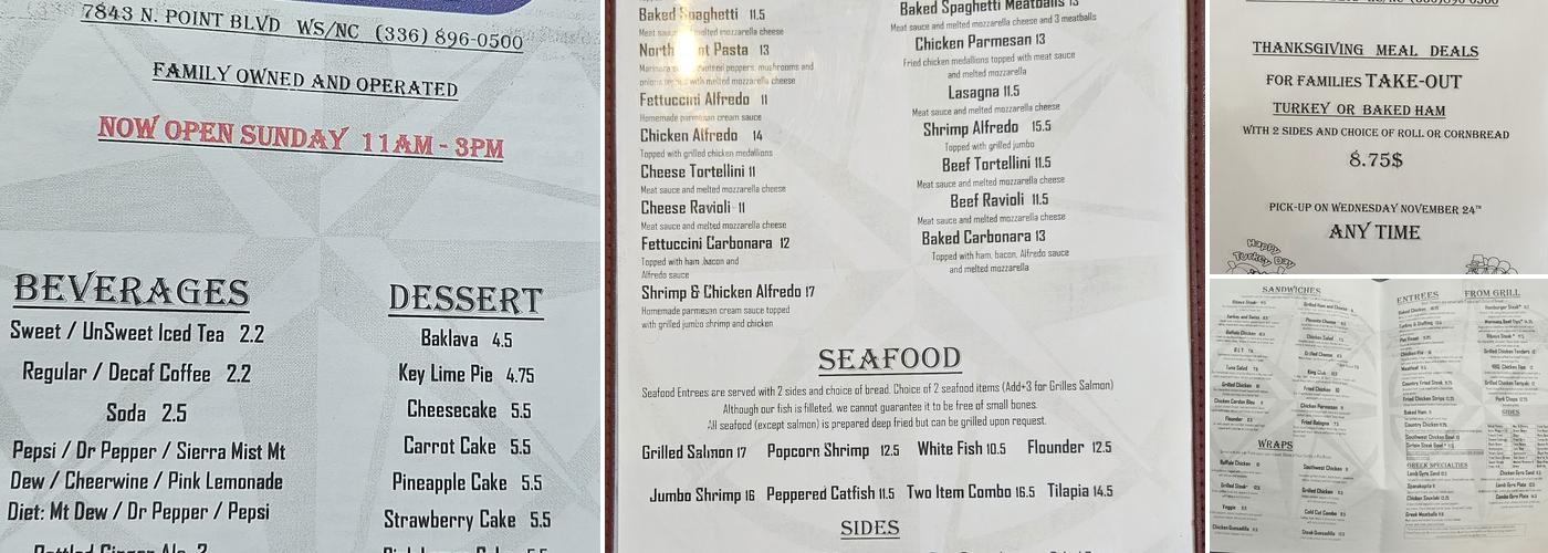 North Point Grill Menu